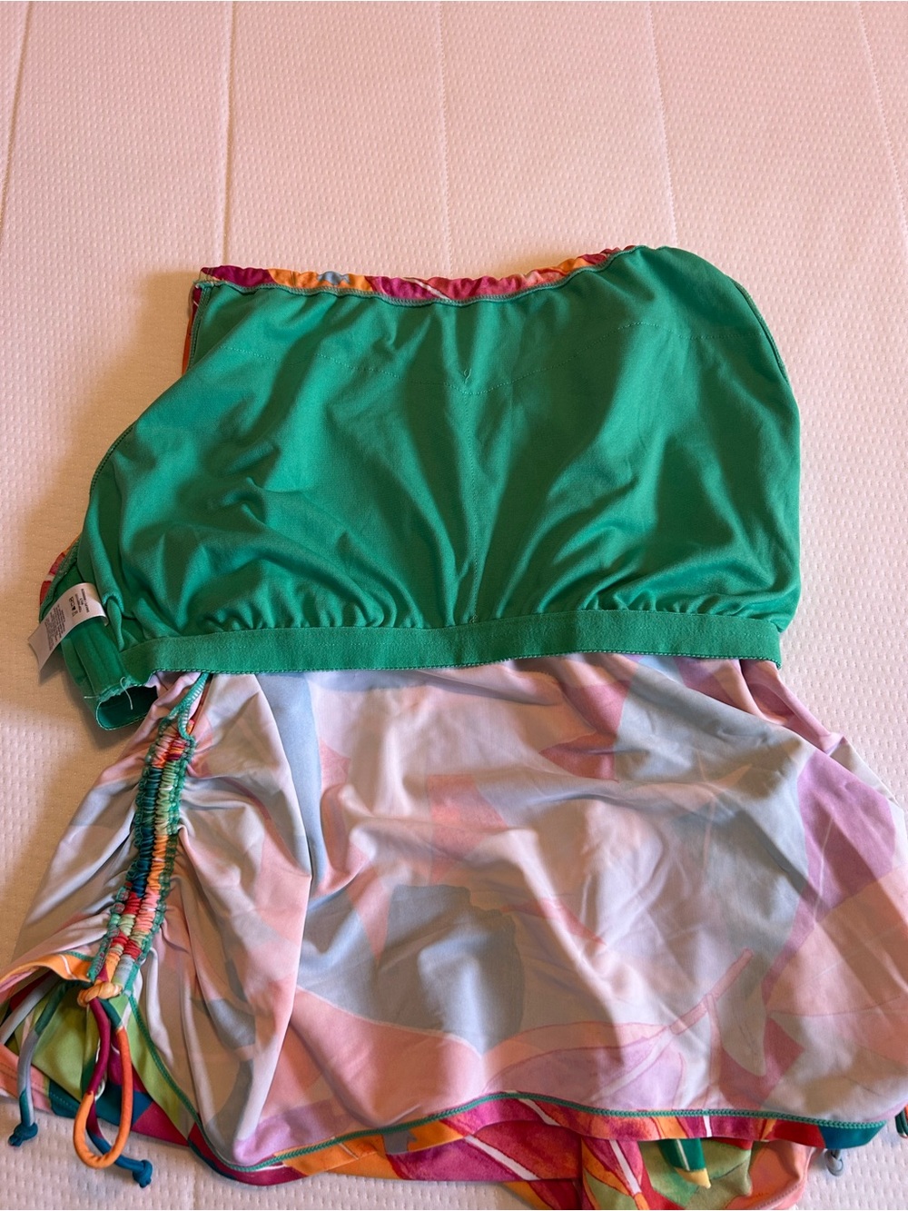 🧡🩷💚Time and Tru Halter Tankini Multicolored Tropical Swim Top EUC 2X - Picture 6 of 6